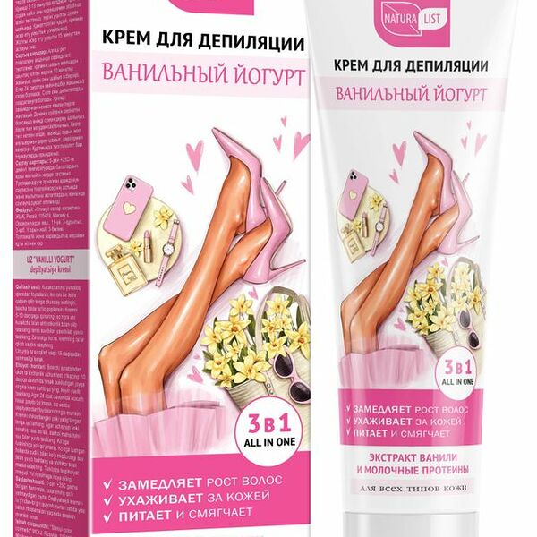 Крем для депиляции для всех типов кожи NaturaЛист Ванильный Йогурт 100 мл