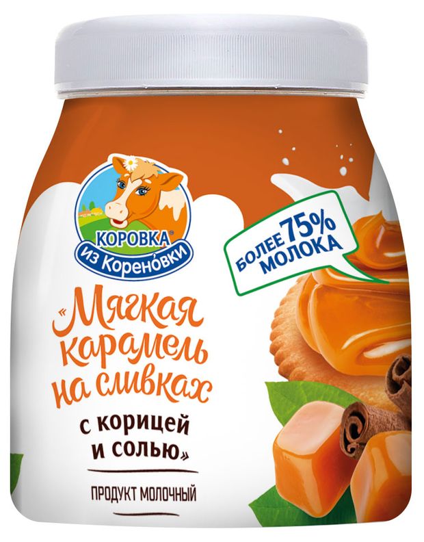 

Карамель мягкая Коровка из Кореновки на сливках с корицей и солью 19% 340 г