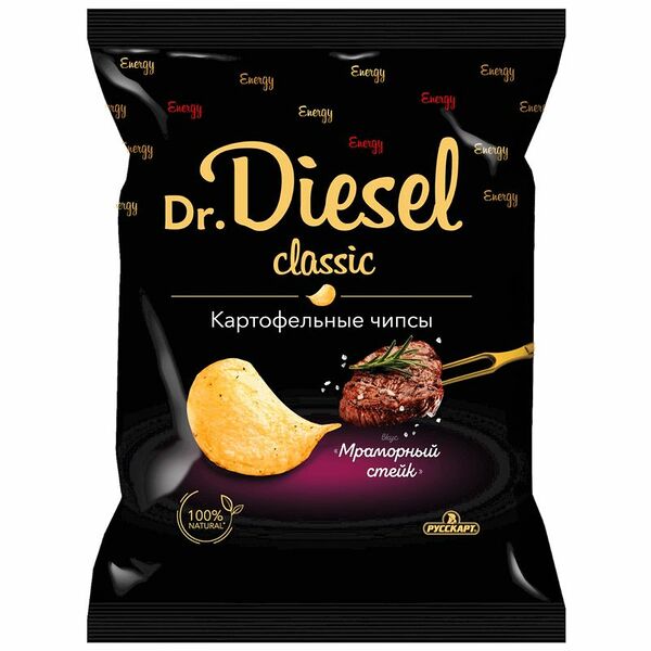 Чипсы Dr.Diesel из натурального картофеля Мраморный стейк 120 г