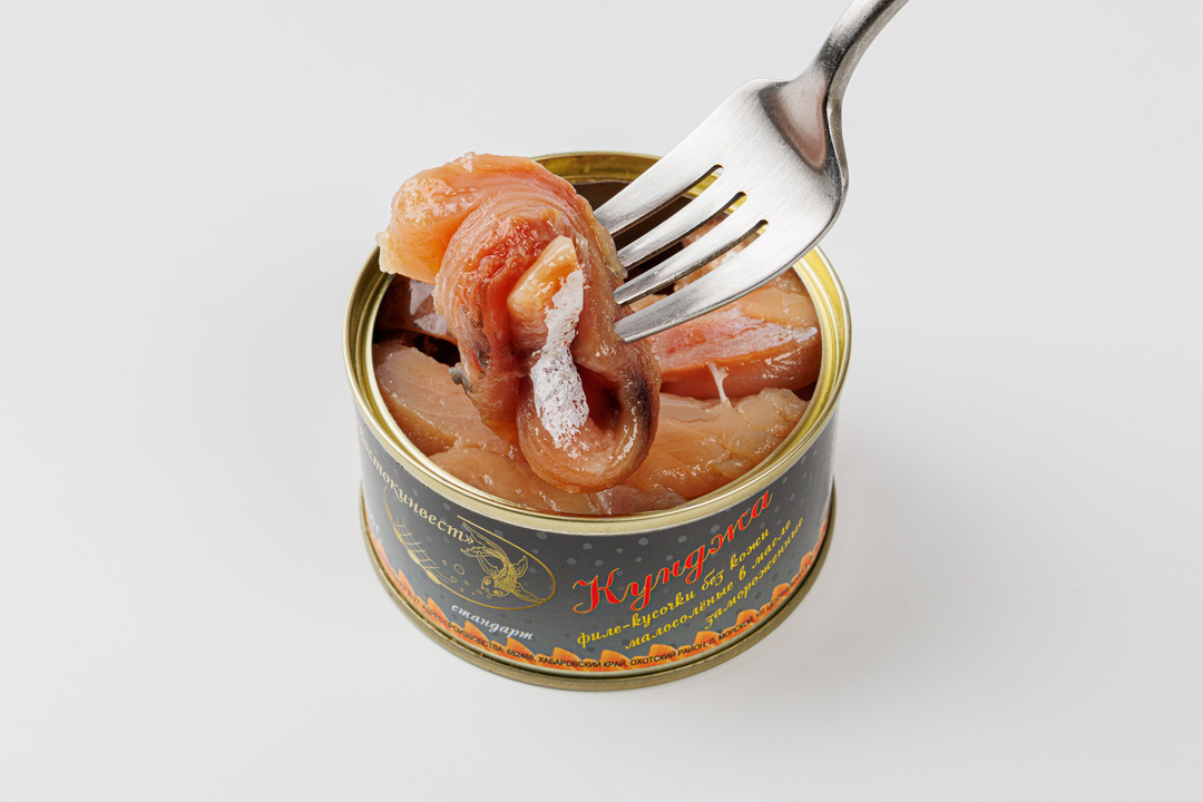 

Кунджа филе замороженная кусочки без кожи малосоленые в масле 130 г