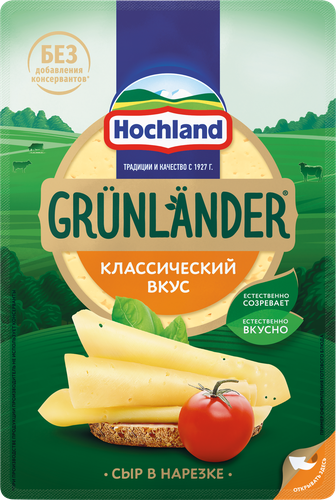 

Сыр Hochland Grunlander нарезка 50% 150 г