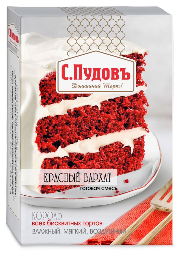 

Смесь для выпечки С. Пудовъ Торт Красный бархат 400г