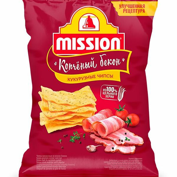 Чипсы кукурузные Mission Копчёный бекон 150 г