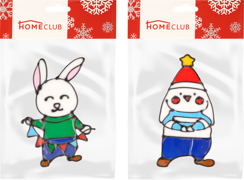 

Наклейка новогодняя Homeclub Символ года Зайчик 15 х 20 см силикон 1 шт дизайн в ассортименте