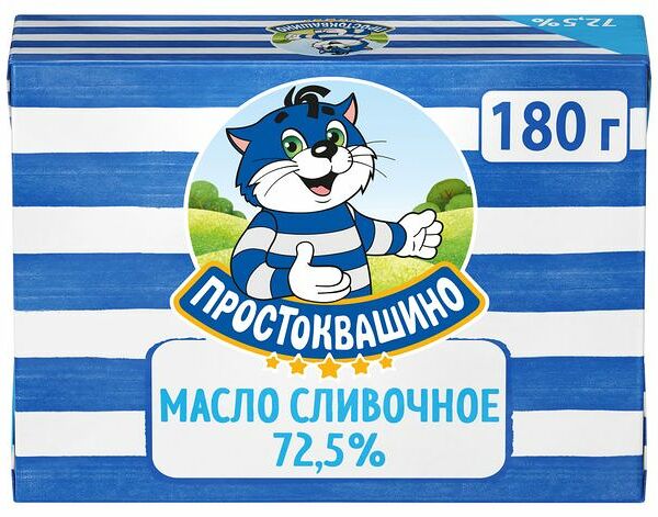 Масло сливочное Простоквашино Крестьянское 72.5%, 180 г