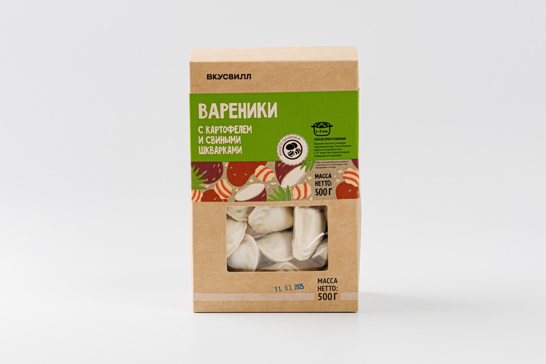 

Вареники с картофелем и свиными шкварками 500 г