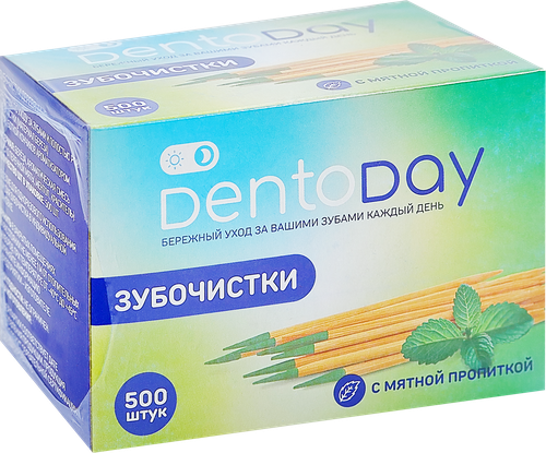 

Зубочистки DentoDay деревянные 500 шт.