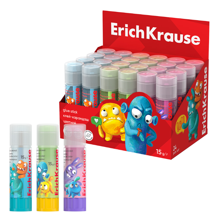 

Клей-карандаш ErichKrause EasyStick Jolly Friends цветной 1 шт дизайн в ассортименте