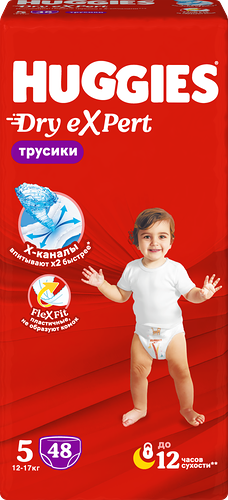 Подгузники-трусики Huggies Dry Expert 5-XL 12-17 кг 48 шт