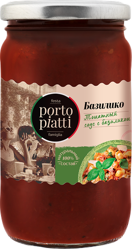 Соус томатный PORTO PIATTI Basilico, с базиликом, 350г
