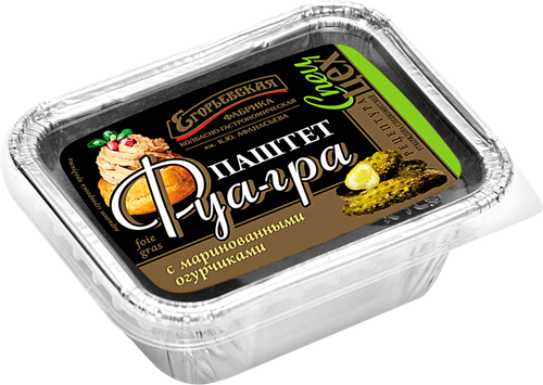 

Паштет Фуа-гра Егорьевская КГФ с маринованными огурчиками 180 г