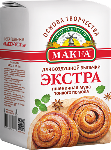

Мука пшеничная Makfa тонкого помола экстра 2 кг