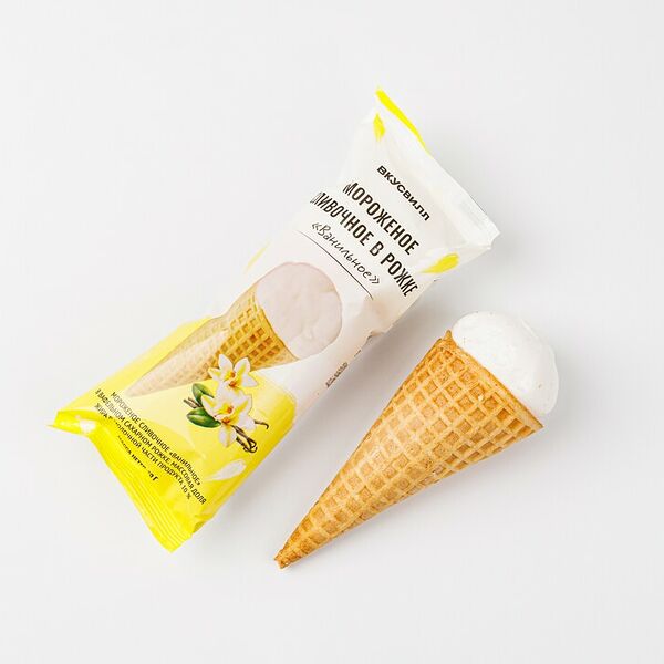 Мороженое сливочное в рожке 