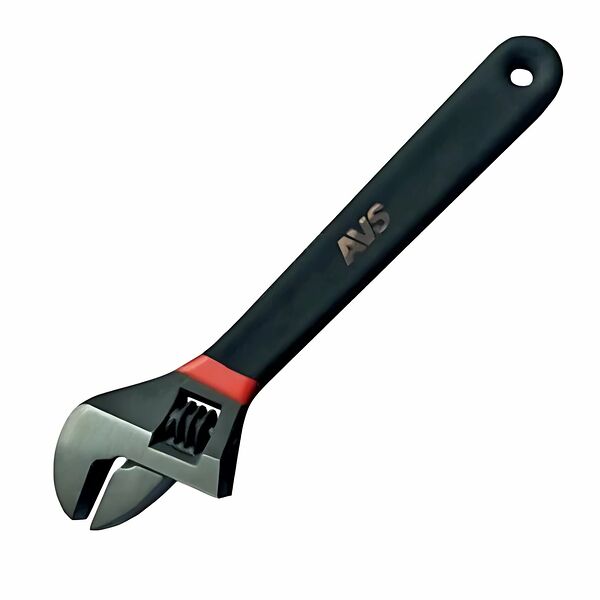 Разводной ключ AVS TOOLS KR150, длина 150мм, углеродистая сталь, обрезиненная рукоять