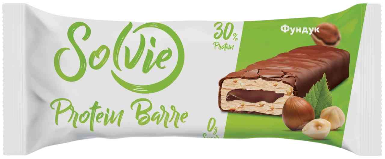 

Батончик протеиновый Solvie Protein Barre фундук 50 г