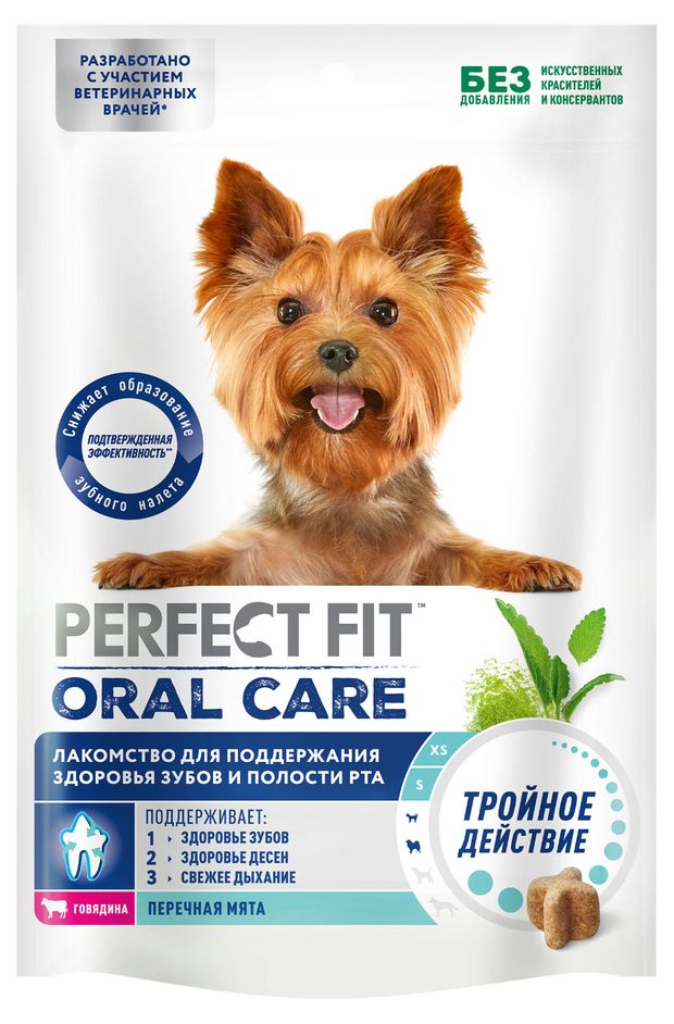 

Лакомство Perfect Fit Oral Care для здоровья зубов и полости рта с говядиной и мятой 90 г