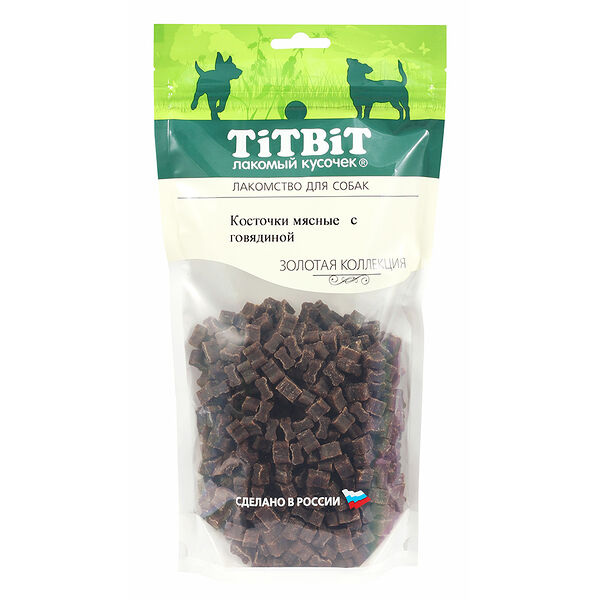 Лакомство для собак Titbit Золотая коллекция Косточки мясные с говядиной 400 г