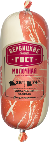 

Колбаса вареная Вербицкие Молочная ГОСТ 400 г