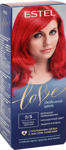 

Стойкая краска для волос Estel Love 8/5 Гранатово-красный 115 мл