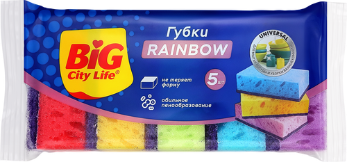 

Губки для посуды кухонные Big City Life Rainbow 5 шт.