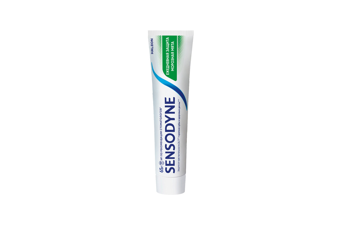 

Зубная паста Sensodyne Ежедневная защита Морозная мята для чувствительных зубов с фтором 65 г