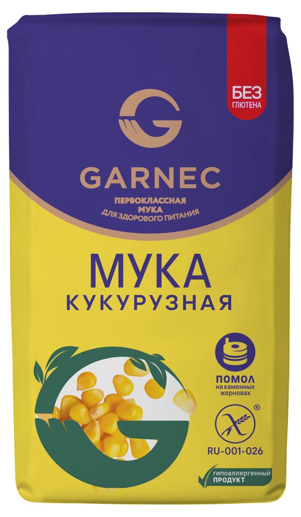 

Мука Гарнец кукурузная без глютена 500 г
