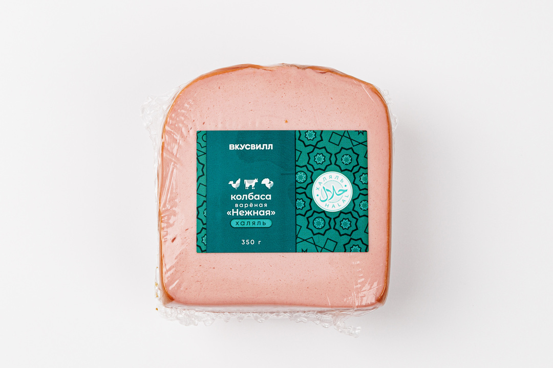 

Колбаса вареная ВкусВилл Нежная Халяль кусок 350 г
