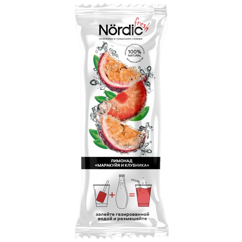 

Фруктово-ягодная основа замороженная Nordic Лимонад маракуйя и клубника 60 г