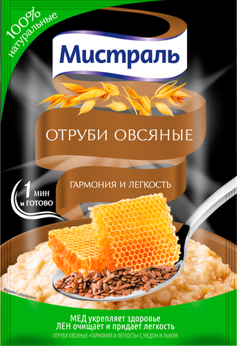 

Отруби Мистраль овсяные Гармония и легкость мед-лен 30 г