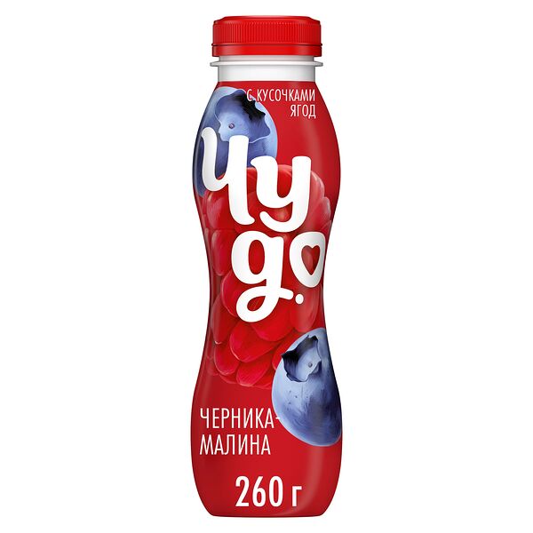 Йогурт питьевой Чудо Черника-малина 1.9% 260 г