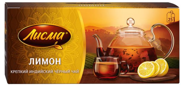 

Чай черный Лисма Крепкий лимон 25 пакетиков 37.5 г