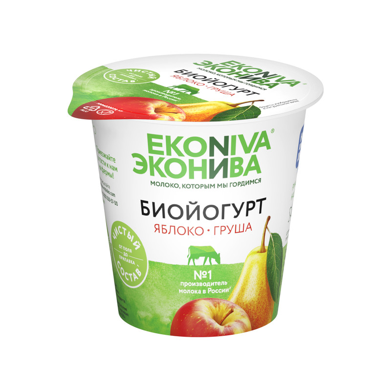

Биойогурт ЭкоНива с яблоком и грушей 2.8% 125 г
