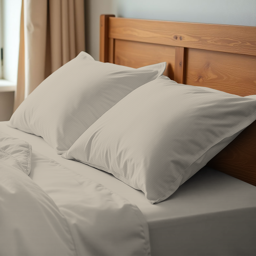 

Набор наволочек Homeclub 50x70 см бежевый страйп-сатин 2 шт