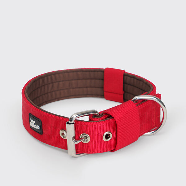 Ошейник Soft Classic M 3.8х60.5 см красный с коричневым