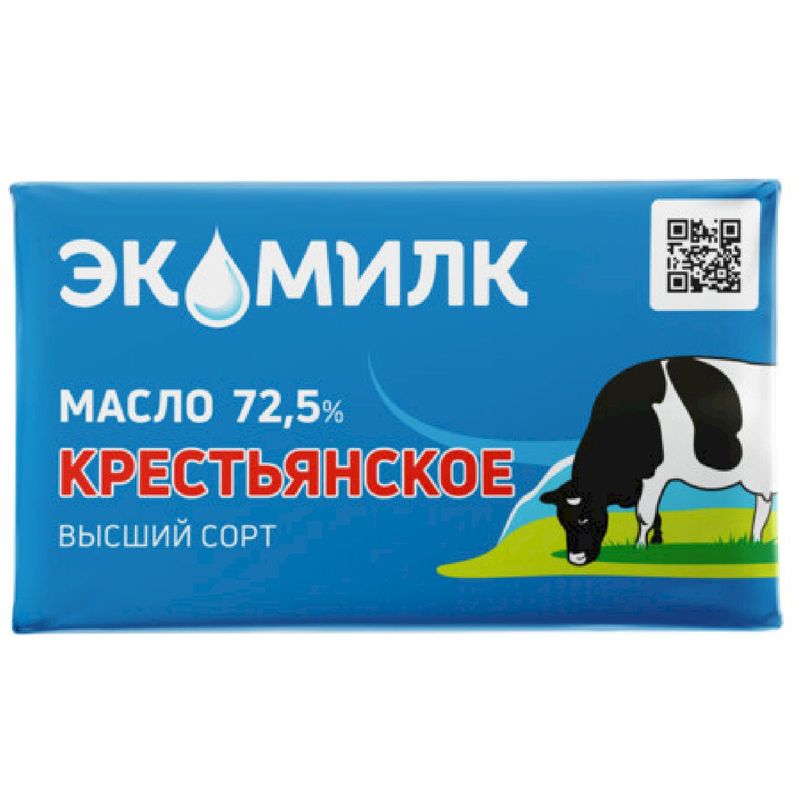

Масло сливочное Экомилк Крестьянское 72.5% 160 г