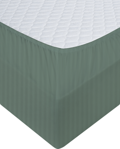 

Простыня на резинке Homeclub 160x200 см+/-3 см, страйп-сатин, зеленый