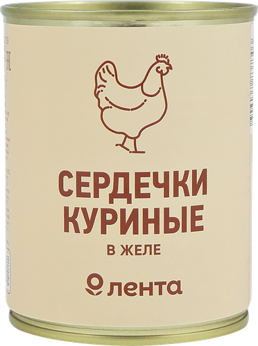 

Сердечки куриные Лента в желе, 350 г