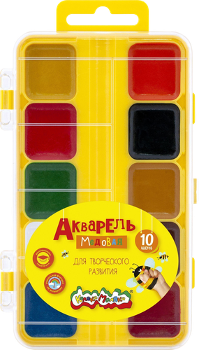 

Акварель Каляка-Маляка, 10 цветов, без кисти, упаковка в ассортименте