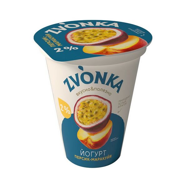 Йогурт с фр нап Персик-маракуйя 2% 310г ПЭТ-ст