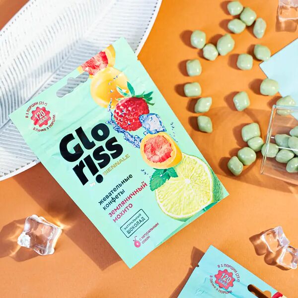 Конфеты жевательные в шоколаде, Gloriss, 75 г, в ассортименте