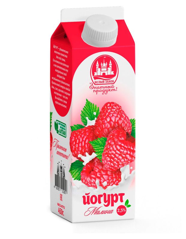 

Йогурт Белый Замок Малина 2.5% 450 мл