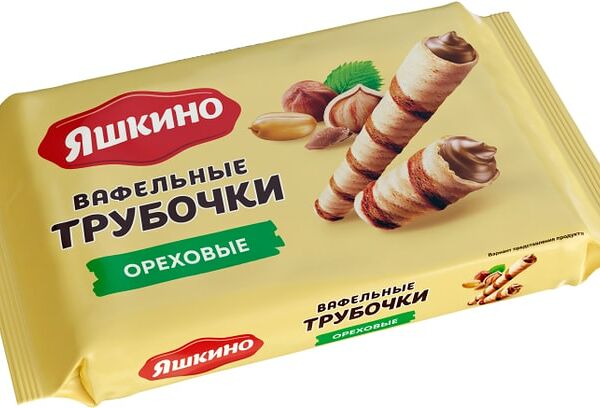 Вафельные трубочки Яшкино ореховые 190 г