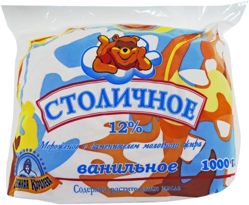 

Мороженое Снежная Королева Столичное с заменителем молочного жира 1 кг