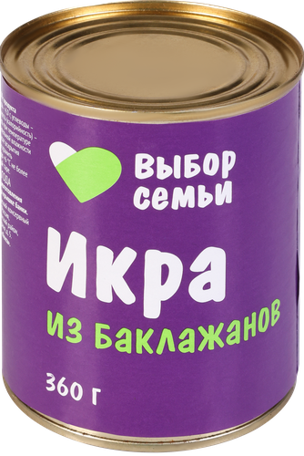 

Икра Выбор семьи из баклажанов 360 г