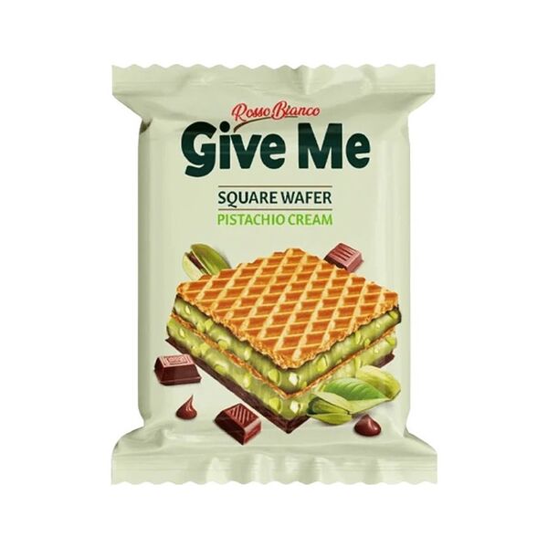 Вафля Rosso Bianco Give Me с фисташковым кремом и кусочками фисташек 26 г