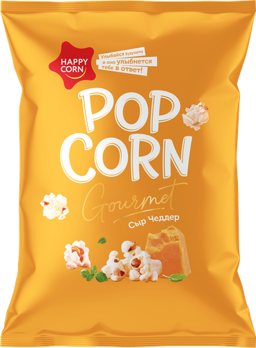 

Попкорн Happy Corn Gourmet Воздушная кукуруза со вкусом сыра Чеддер 50 г