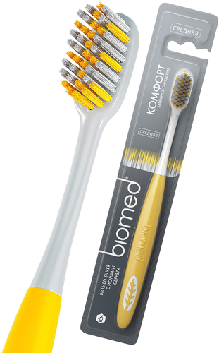 

Зубная щетка Biomed Silver Средней жесткости с ионами серебра 1 шт. цвет в ассортименте