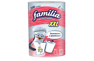 Бумажные полотенца Familia XXL 2 слоя 1 рулон
