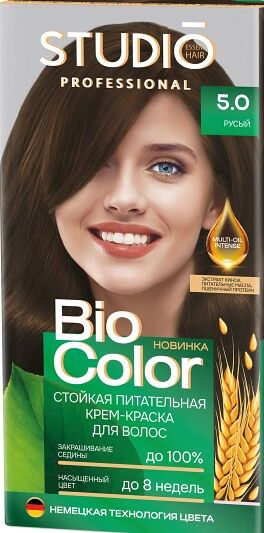 Крем-краска для волос студио профешнл биоколор 5.0 русый