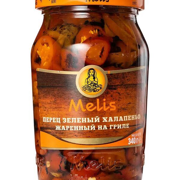 Перец Melis халапеньо маринованный жаренный на гриле 340 г